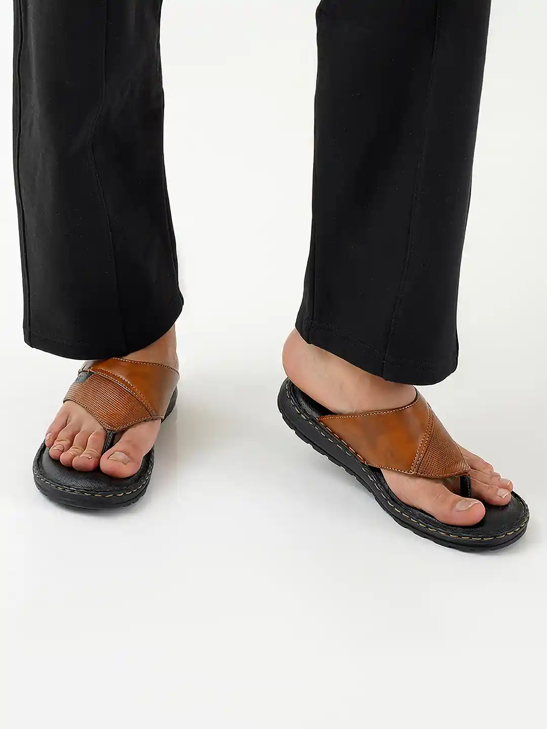 iD Men Tan Brown Flip Flop Slipper