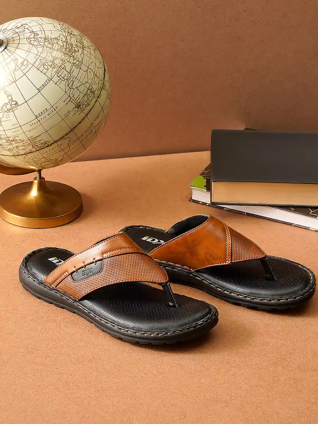 Flip Flop House Slippers For Seniors ID Men Tan Brown Flip Flop Slipper