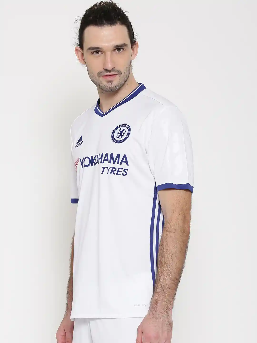 Buy ADIDAS Men White Chelsea Printed V-Neck Jersey