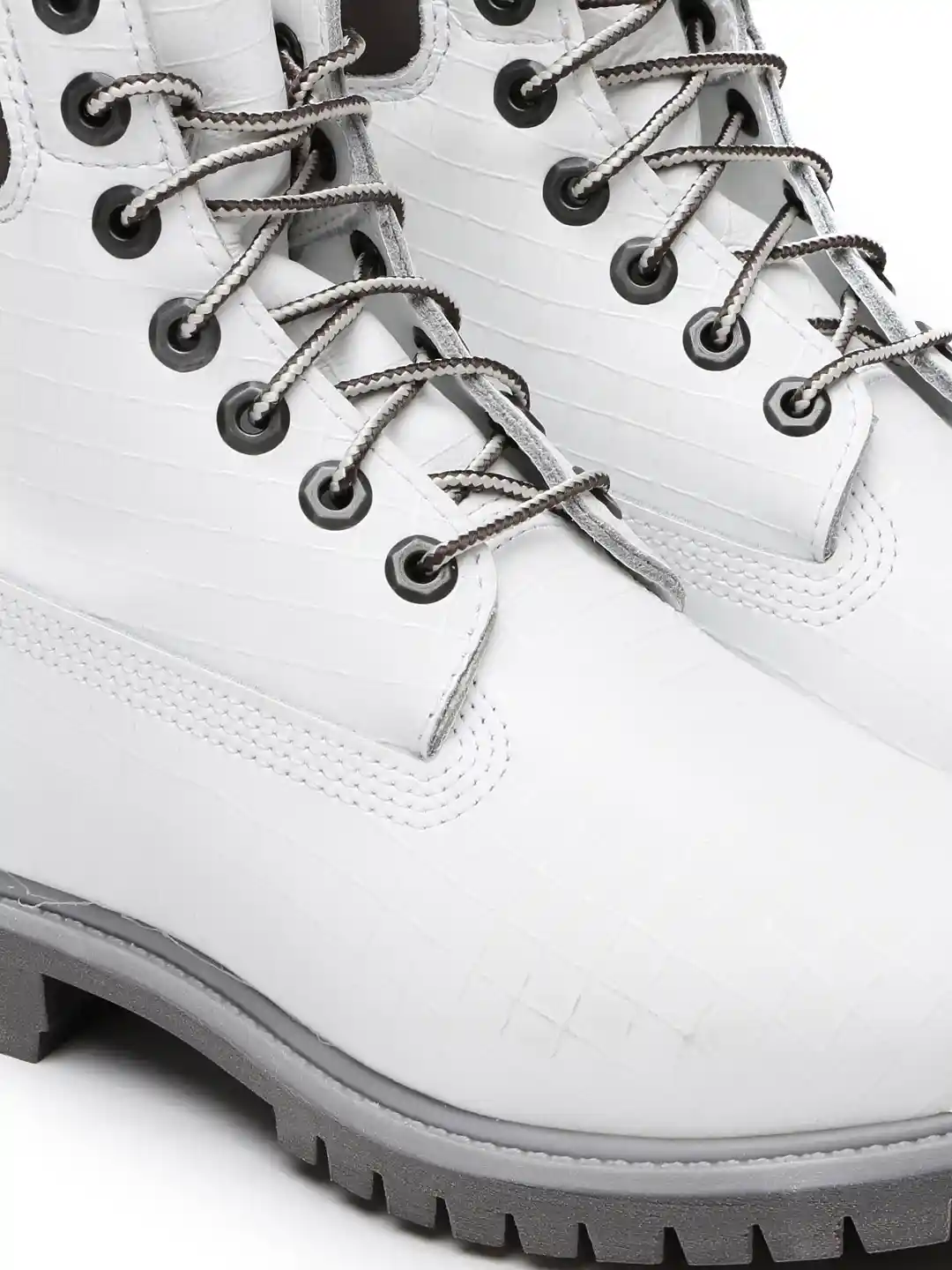 Buy Timberland Men White Textured Leather Waterproof IN Flat