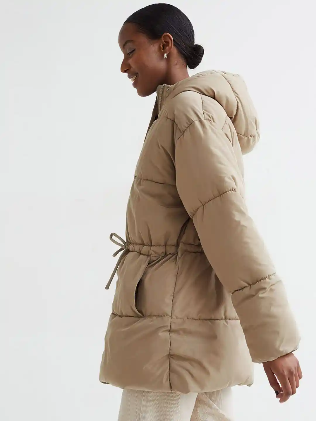 Buy H&M Women Beige Puffer Jacket Jackets for Women 16168330