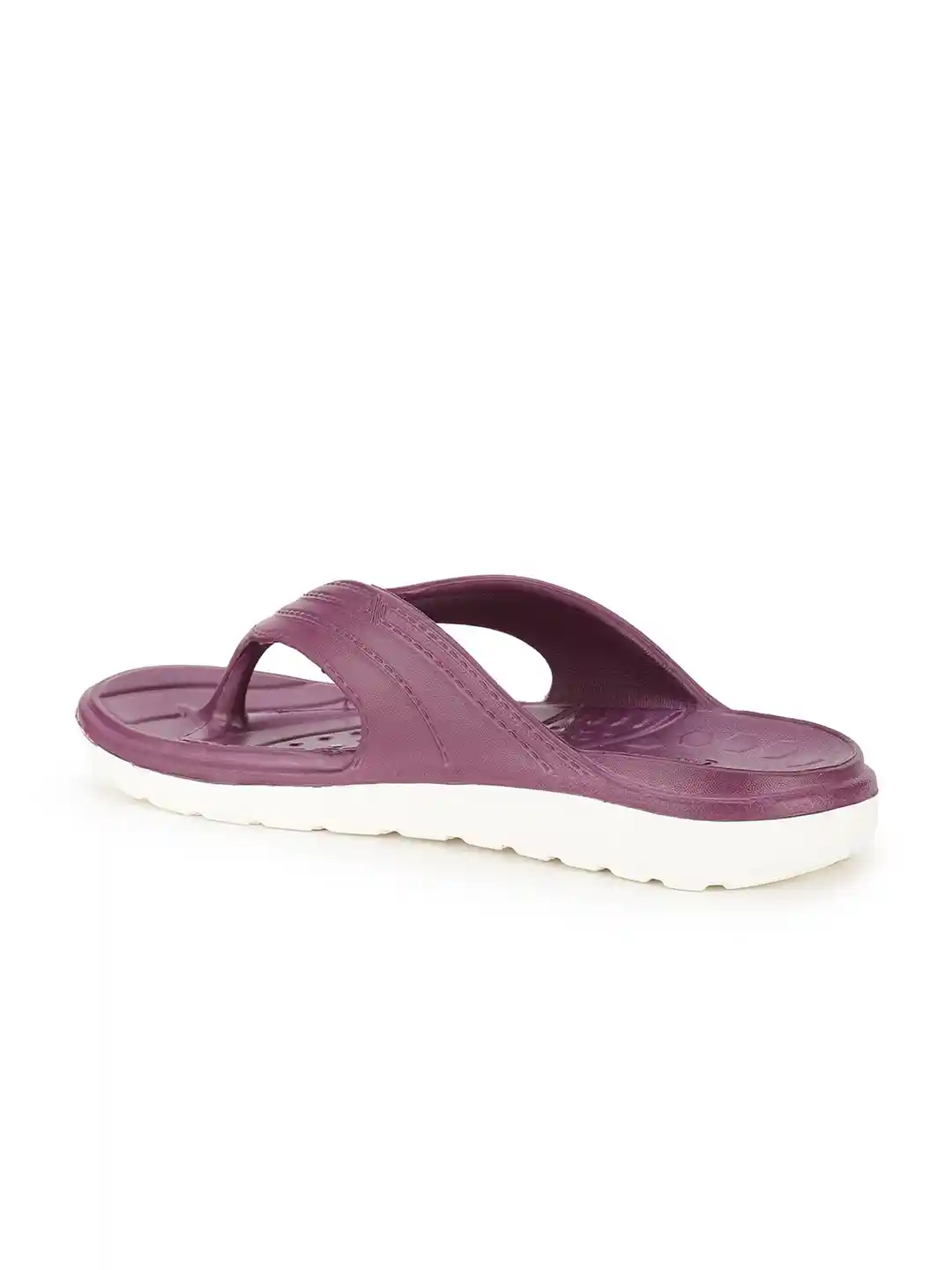 Buy Bata Women Purple White Rubber Room Slippers Flip Flops