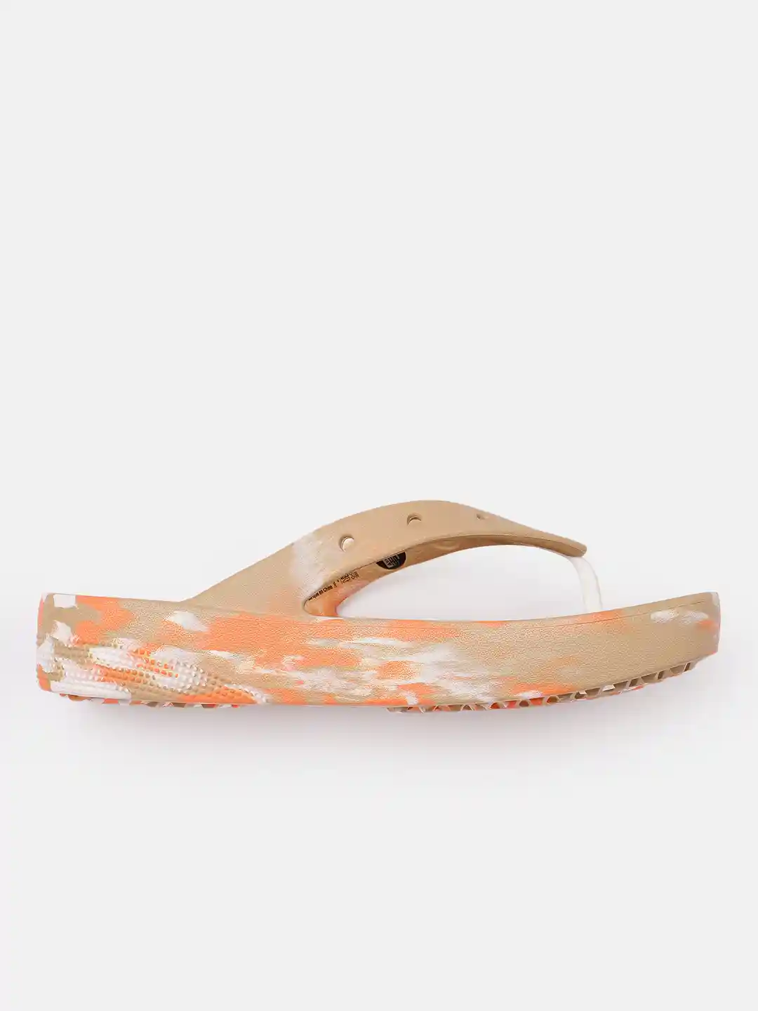 Buy Crocs Women Beige Orange Printed Croslite Thong Flip-Flops