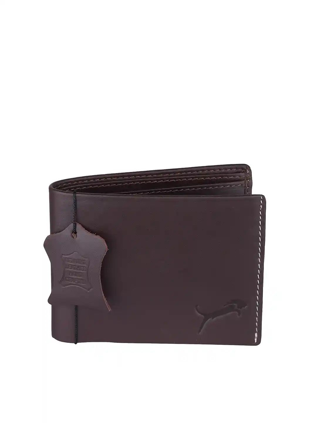 WILD EDGE Men Brown Genuine Leather Two Fold Wallet with SD Card Holder