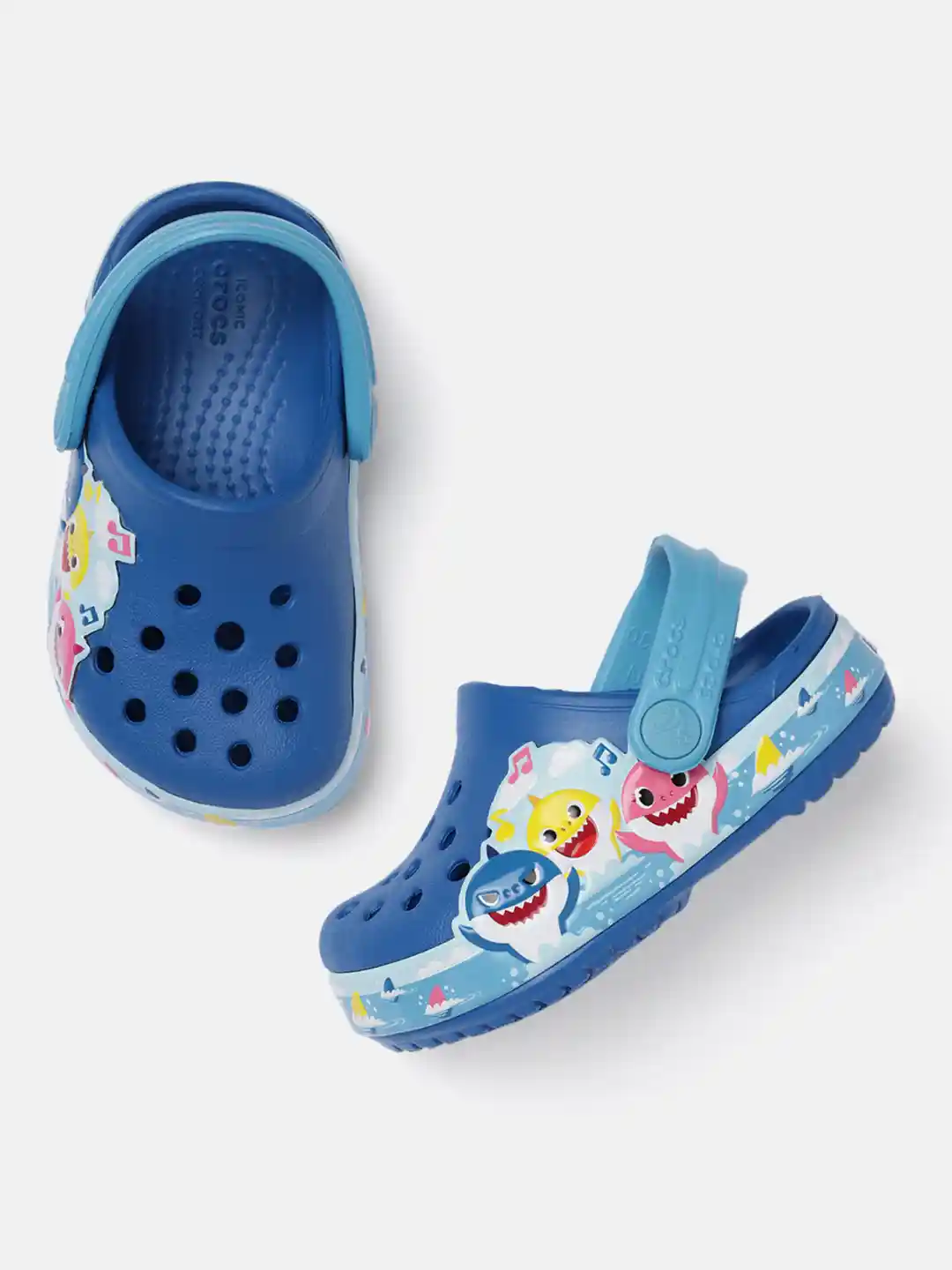 Buy Crocs Unisex Kids Blue Baby Shark Band Applique Croslite Clogs