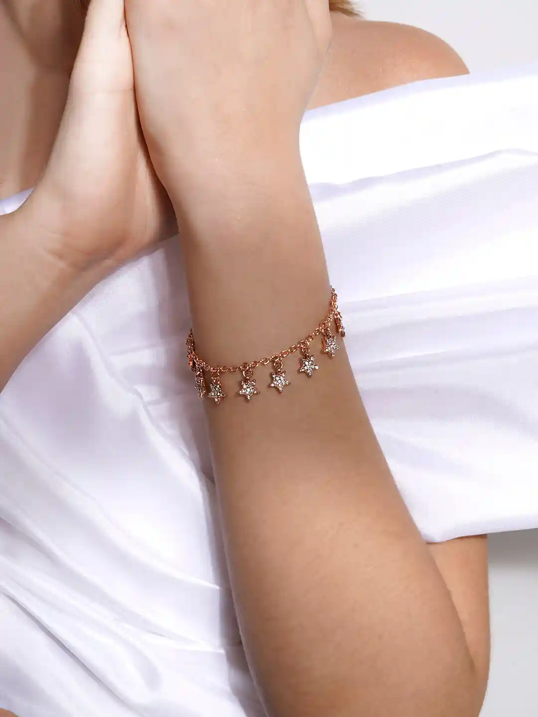 Buy JOKER & WITCH Women Rose Gold & Silver-Toned Brass Link