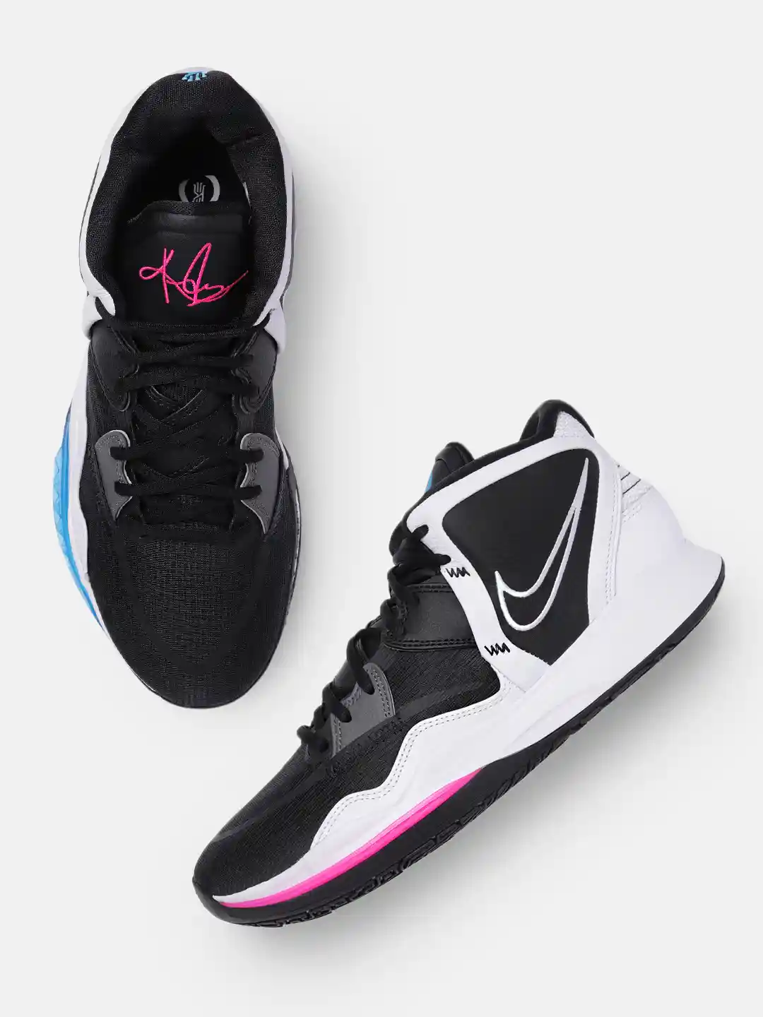 kyrie 8 black and white