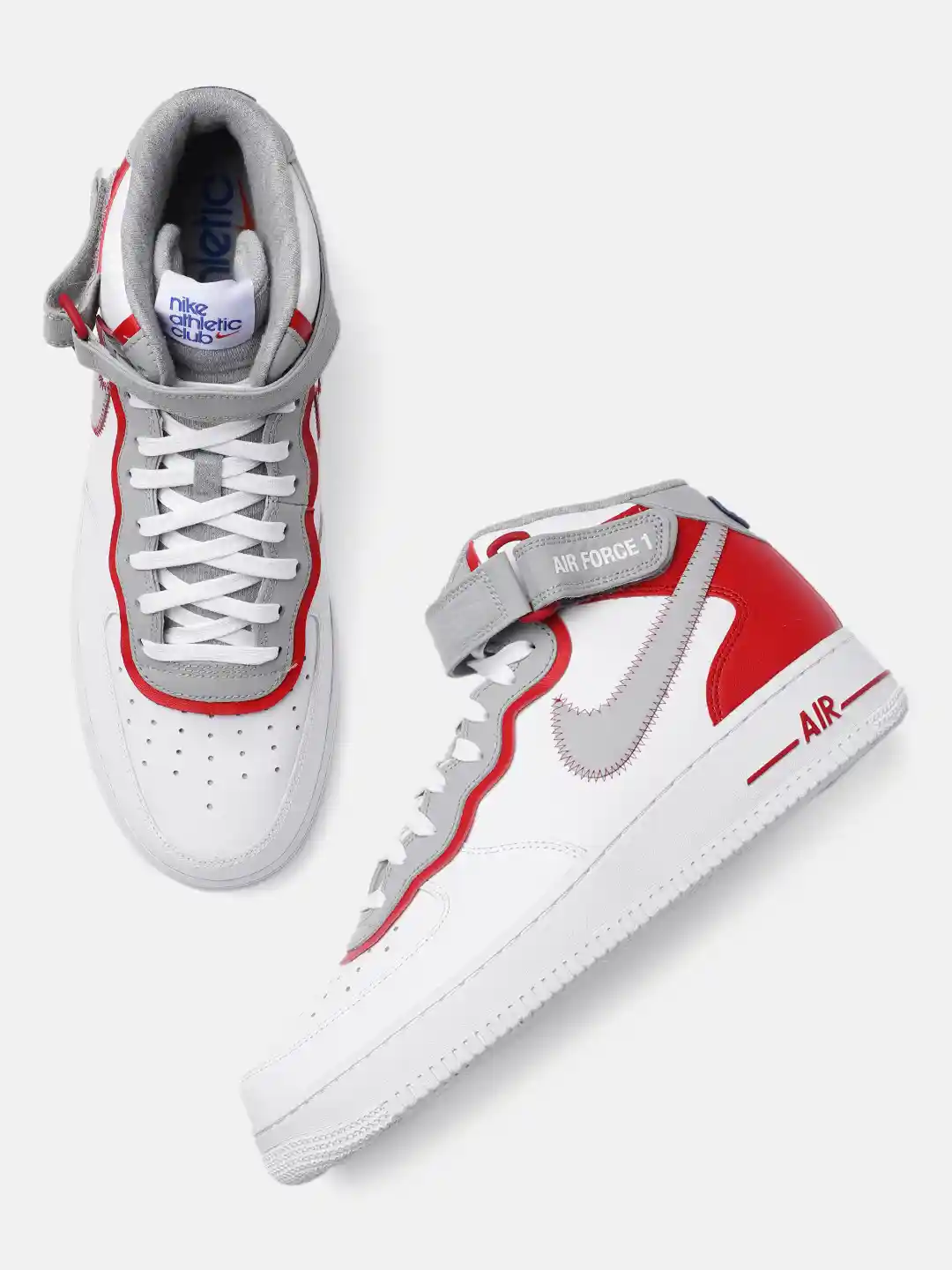 Buy Nike Men White Lt Smoke Grey Perforated Leather Air Force