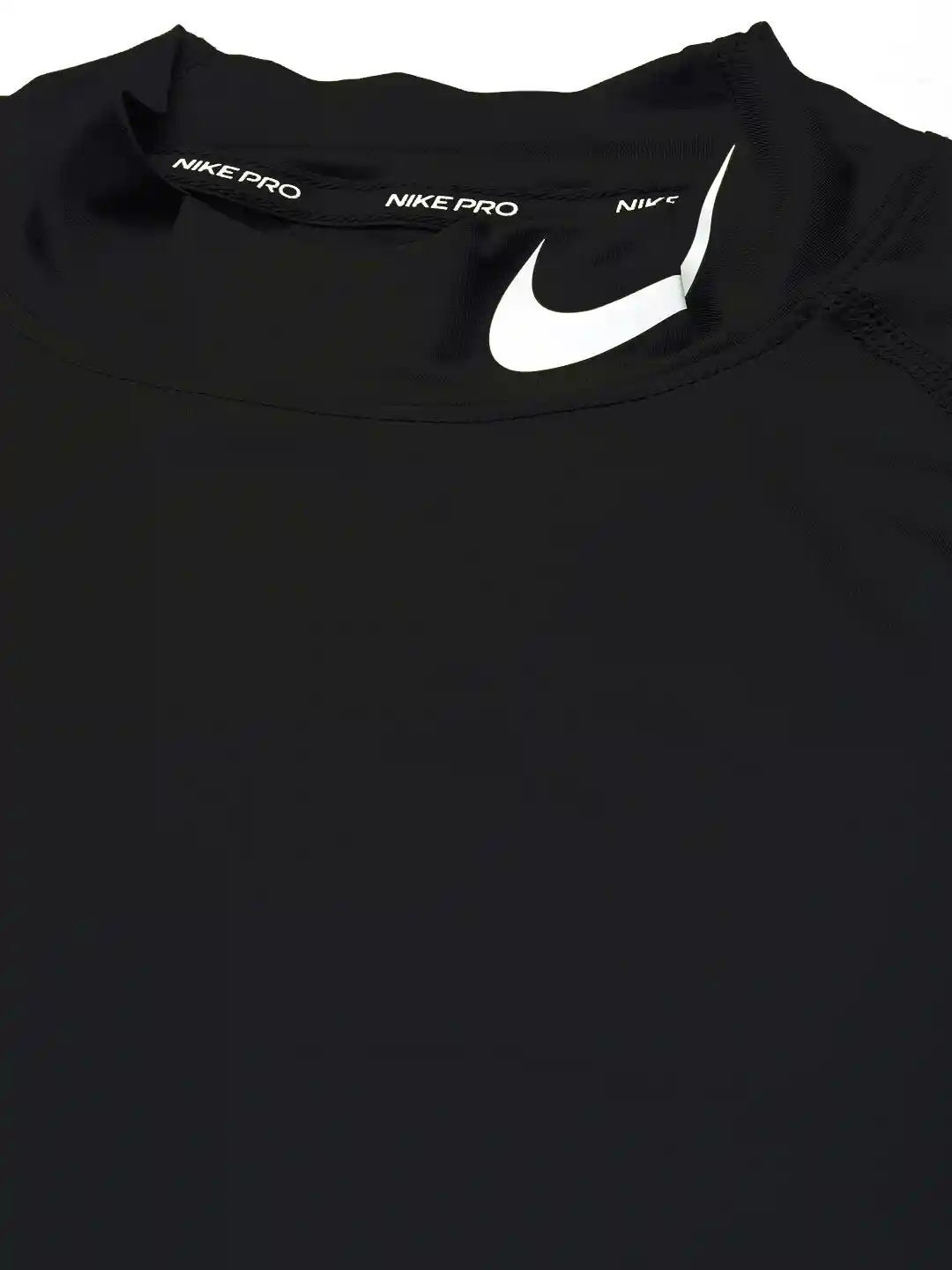 Buy Nike Pro Men Black Solid Tight Fit Long Sleeve MOCK Dri-FIT