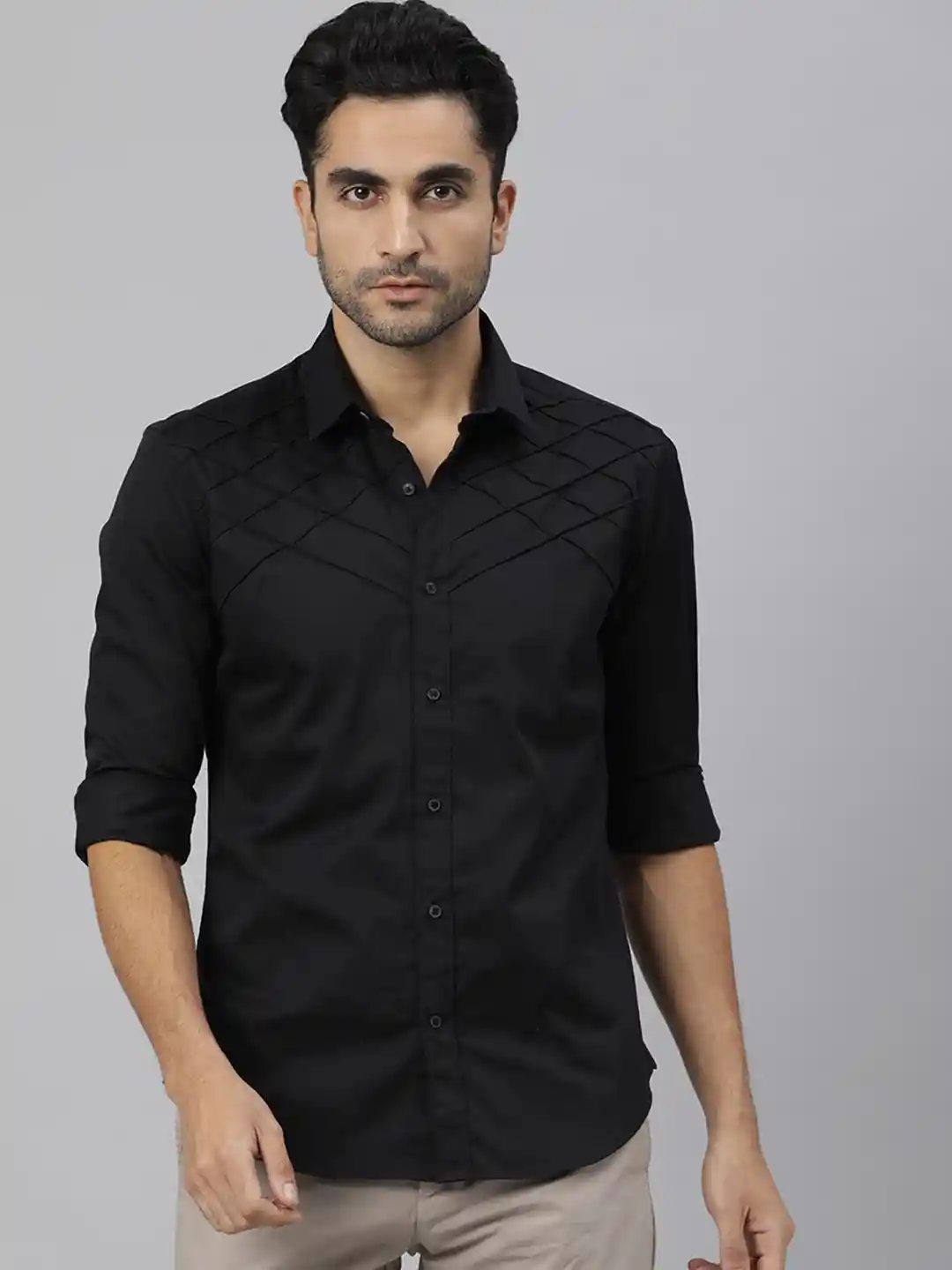 Buy RARE RABBIT Men Hero Black Slim Fit Shirt Shirts for Men