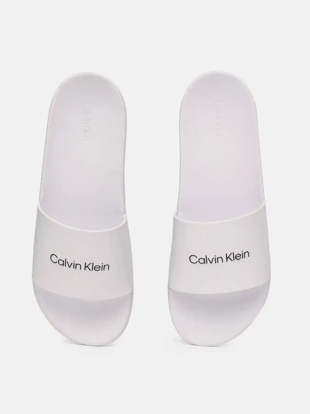 Buy Calvin Klein Men White Printed Sliders Flip Flops for Men