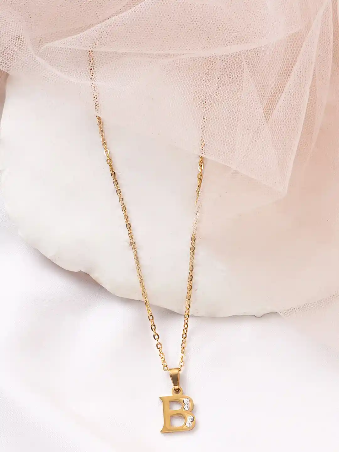 Buy BEWITCHED Gold-Toned White Stone Studded Letter B Charm