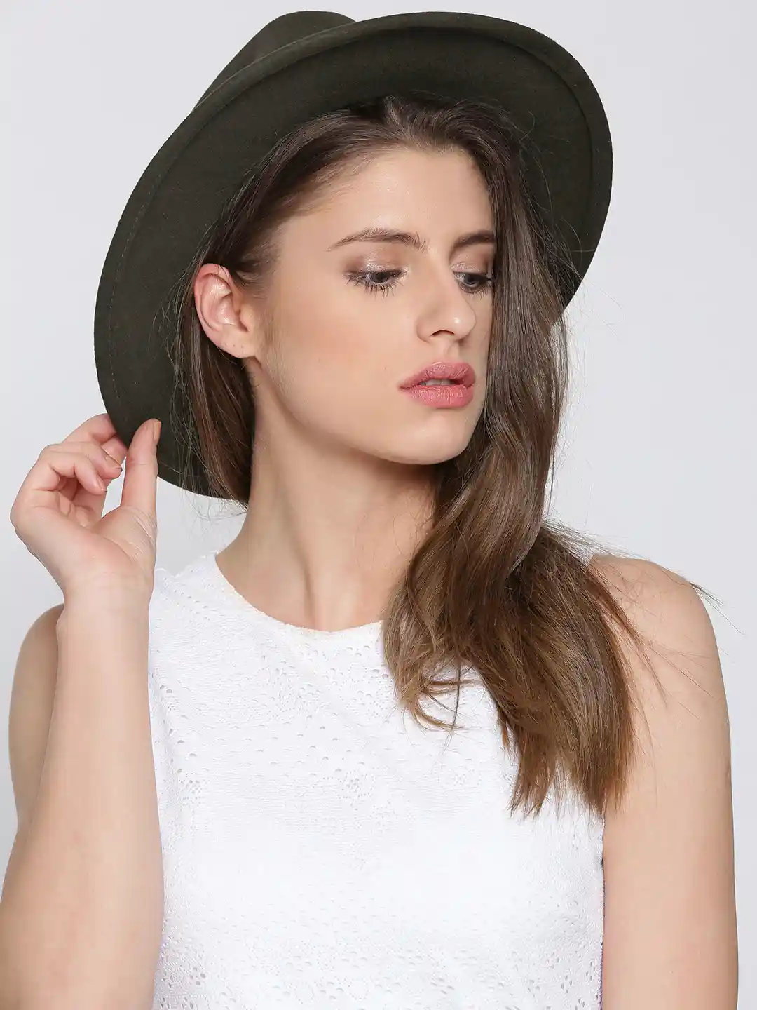 Buy FOREVER 21 Women Olive Green Fedora Hat Hat for Women