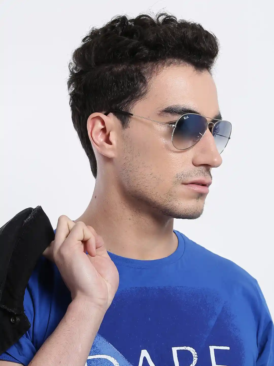 Buy Ray-Ban Unisex Gradient Blue Lens Pilot Sunglasses