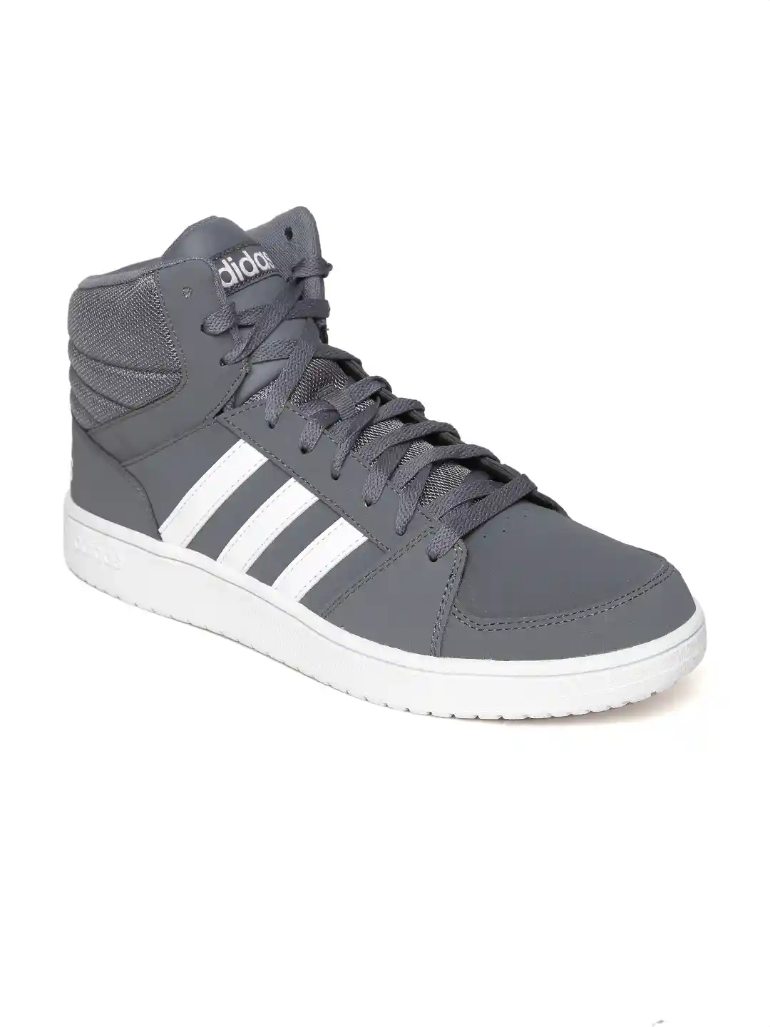 ADIDAS NEO Men Grey VS Hoops Solid Mid-Top Sneakers