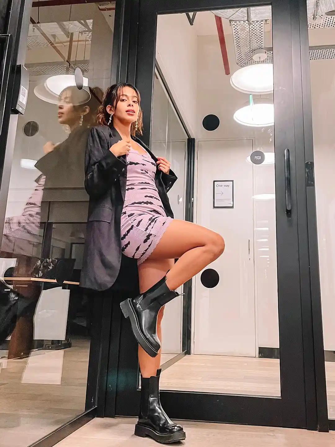 Womens Black Boots Milliner Black Emboss Women's Leather Round Toe