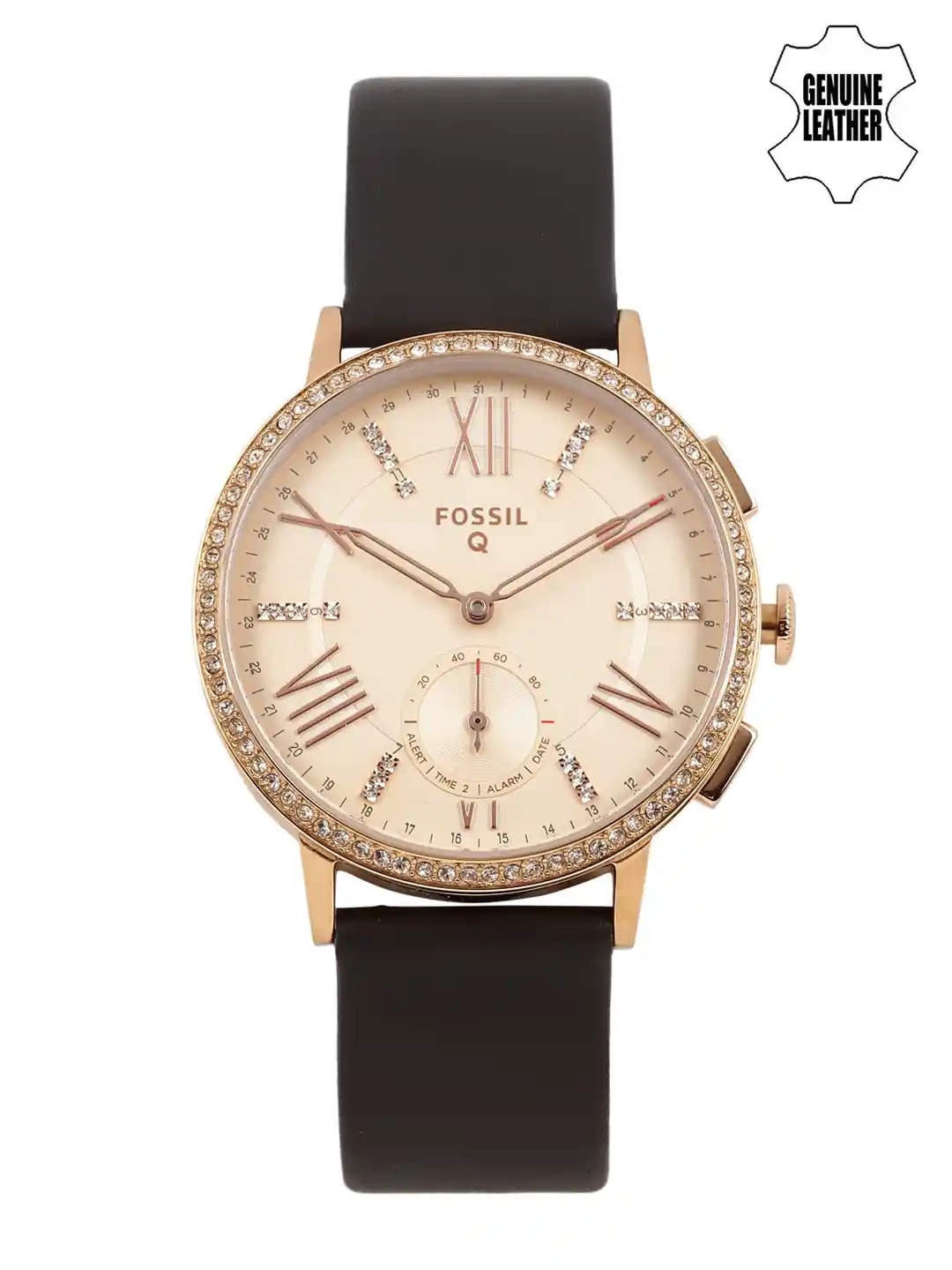 Buy Fossils Women Rose Gold-Toned Embellished Hybrid Smart Watch