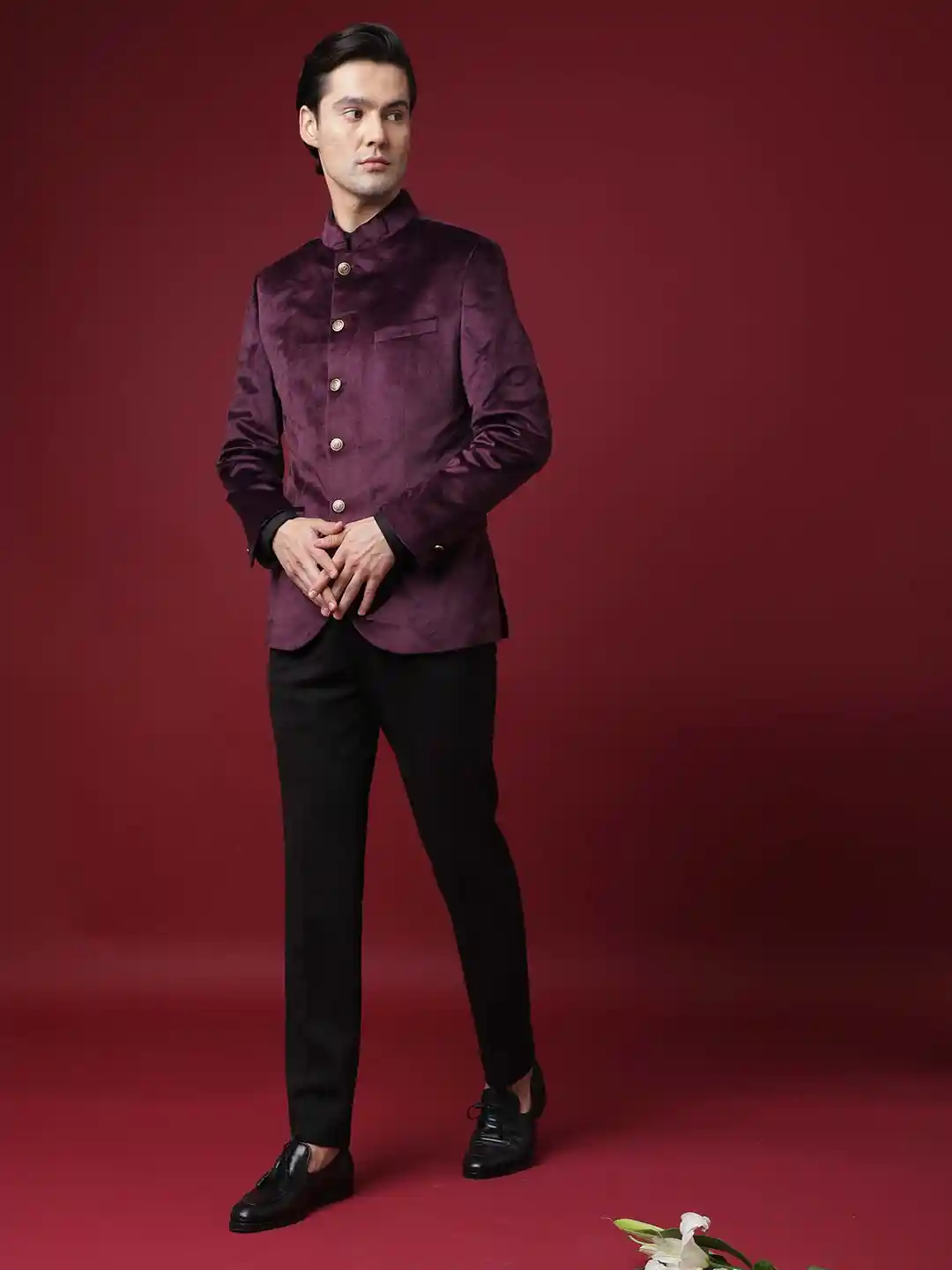 Buy RARE RABBIT Men Core Slim Fit Solid Nehru Jacket Blazers for