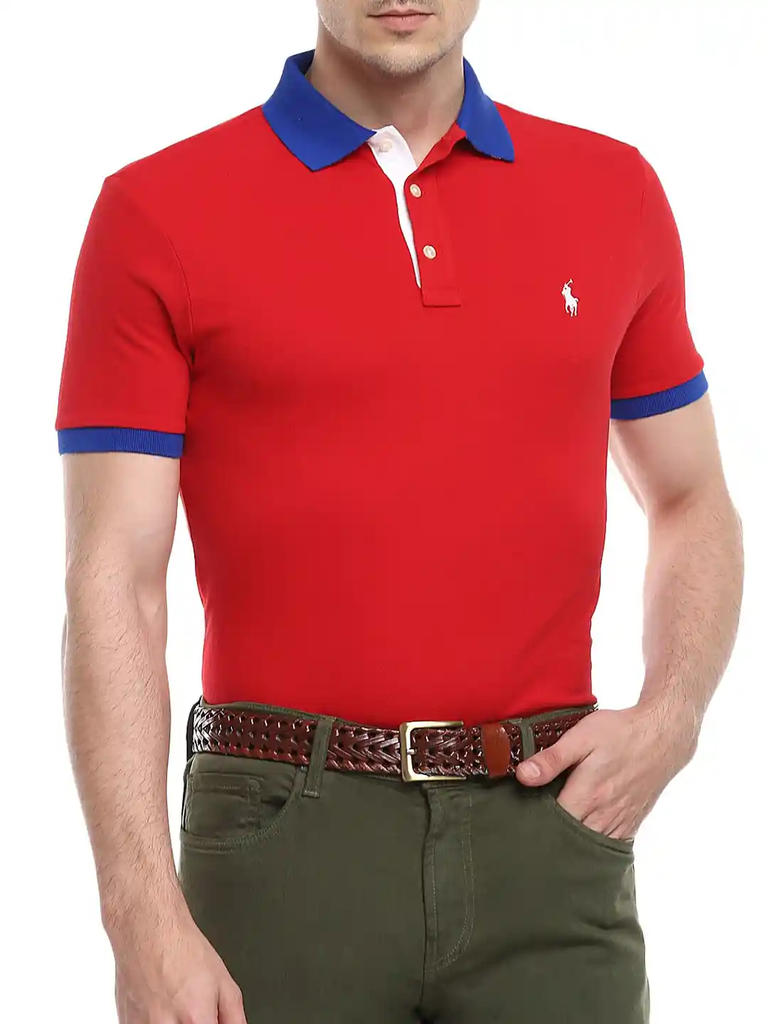 Buy Polo Ralph Lauren Men Red Polo Collar T-shirt Tshirts for