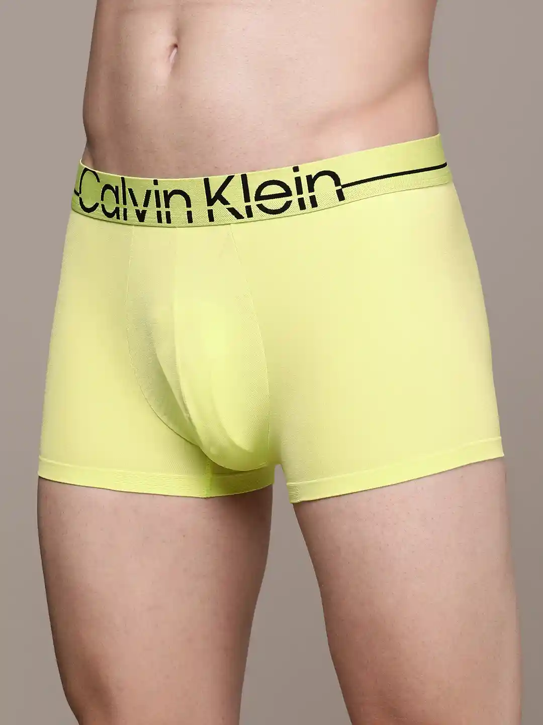 Buy Calvin Klein Underwear Men Fluorescent Green Solid Trunk