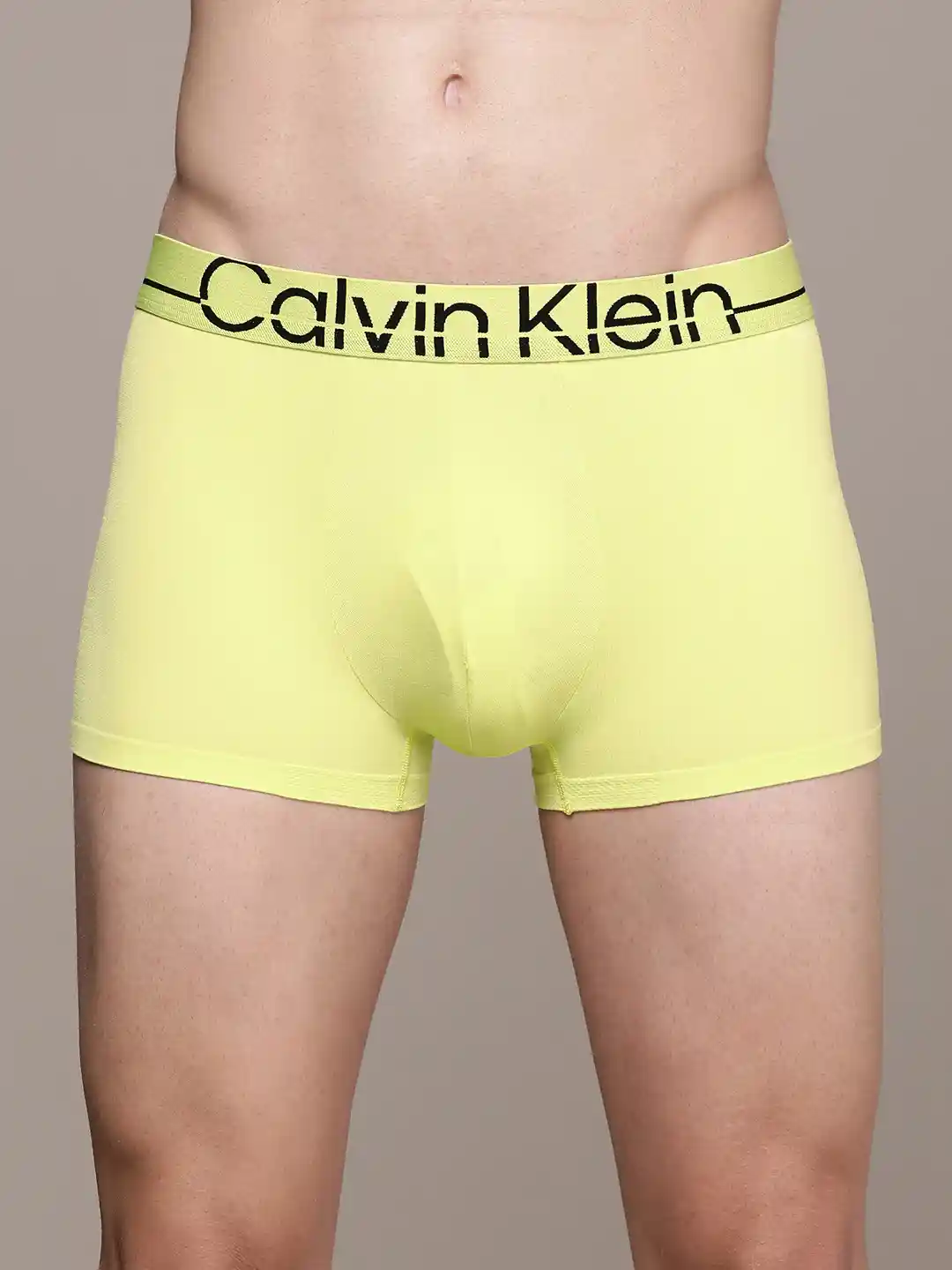 Buy Calvin Klein Underwear Men Fluorescent Green Solid Trunk