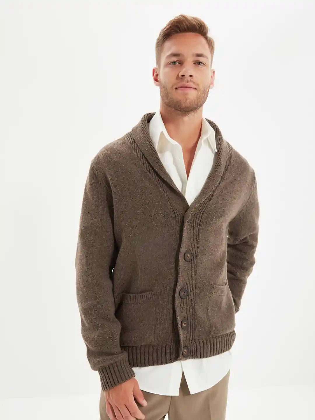 Trendyol Men Brown Cardigan