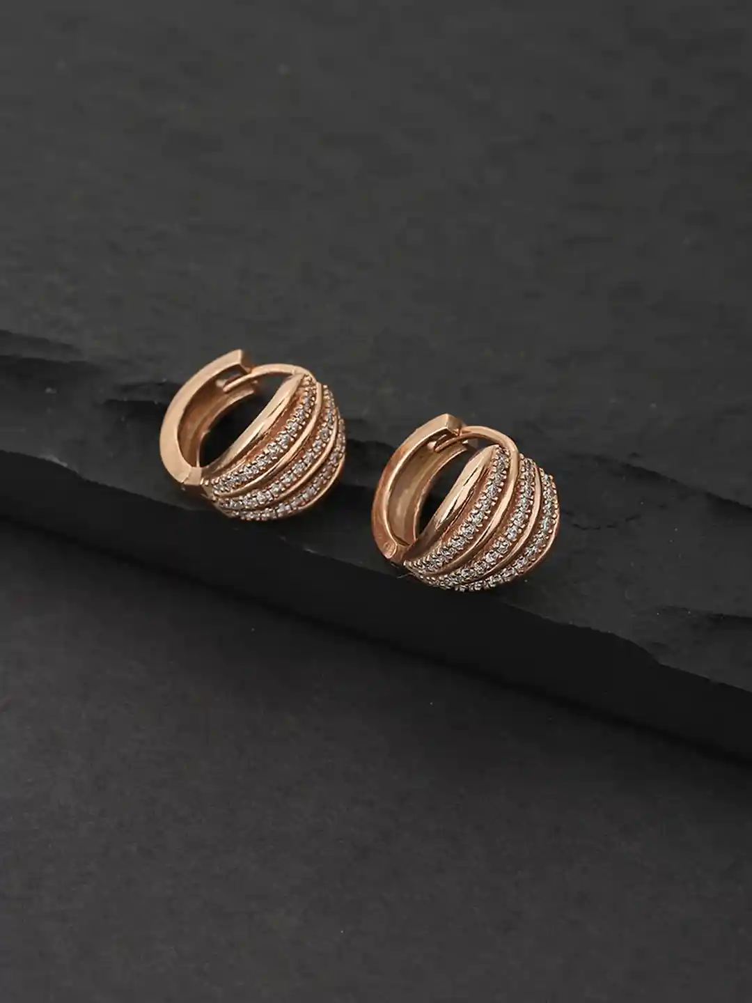 Buy Carlton London Rose Gold Plated Cubic Zirconia Studded