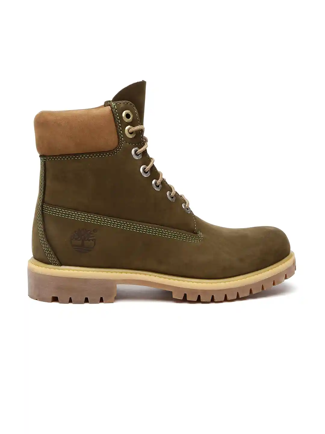 Buy Timberland Men Oliven Green Suede High-Top Waterproof Flat