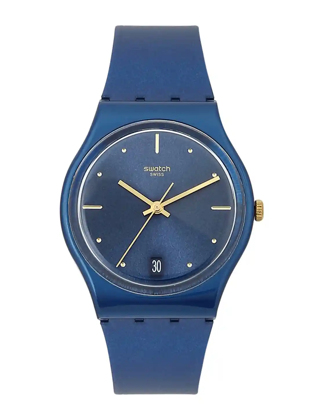 Buy Swatch Unisex Blue Dial Blue Straps Analogue Watch GN417