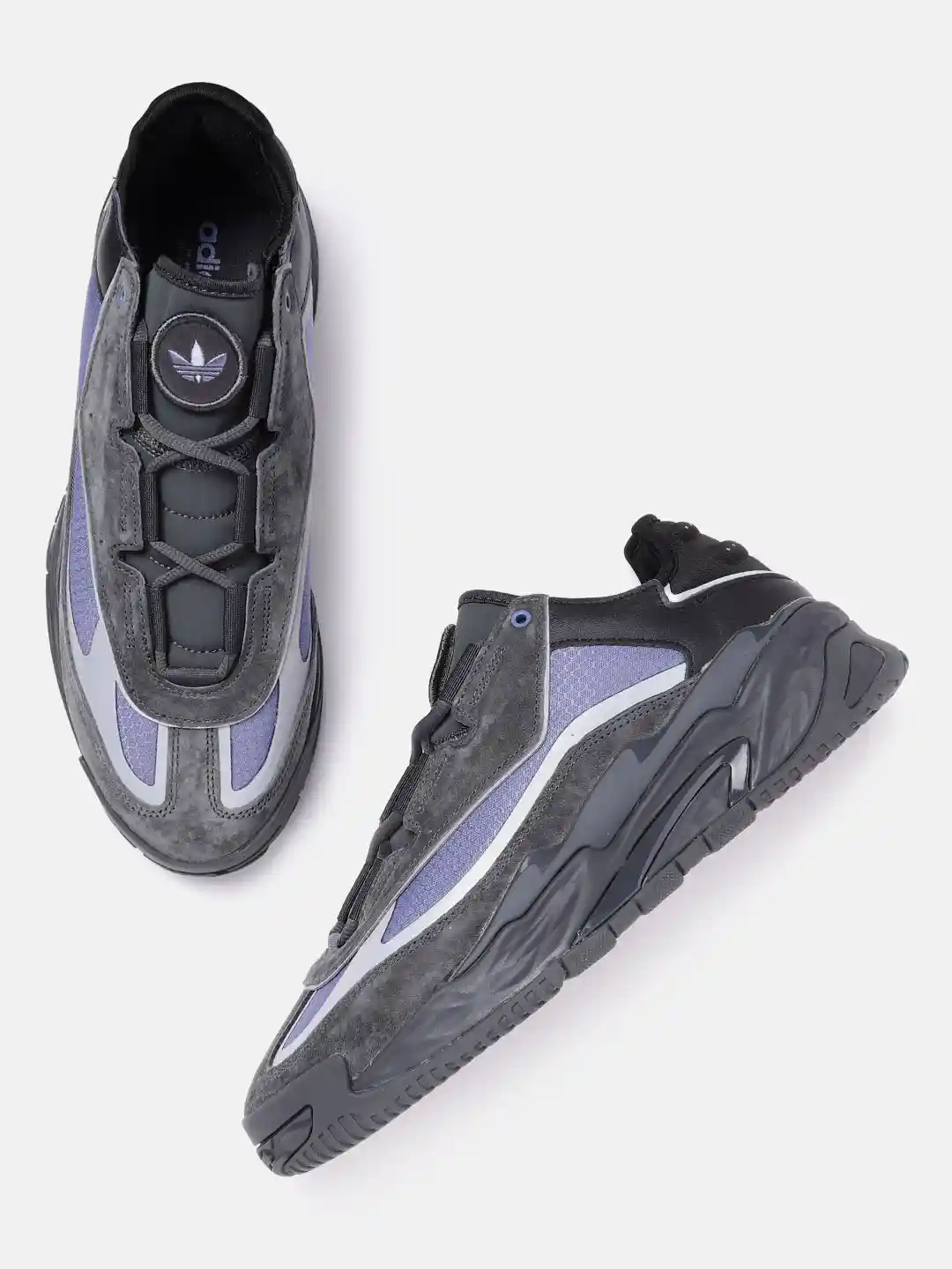 Buy ADIDAS Originals Men Black Violet Leather Niteball Sneakers