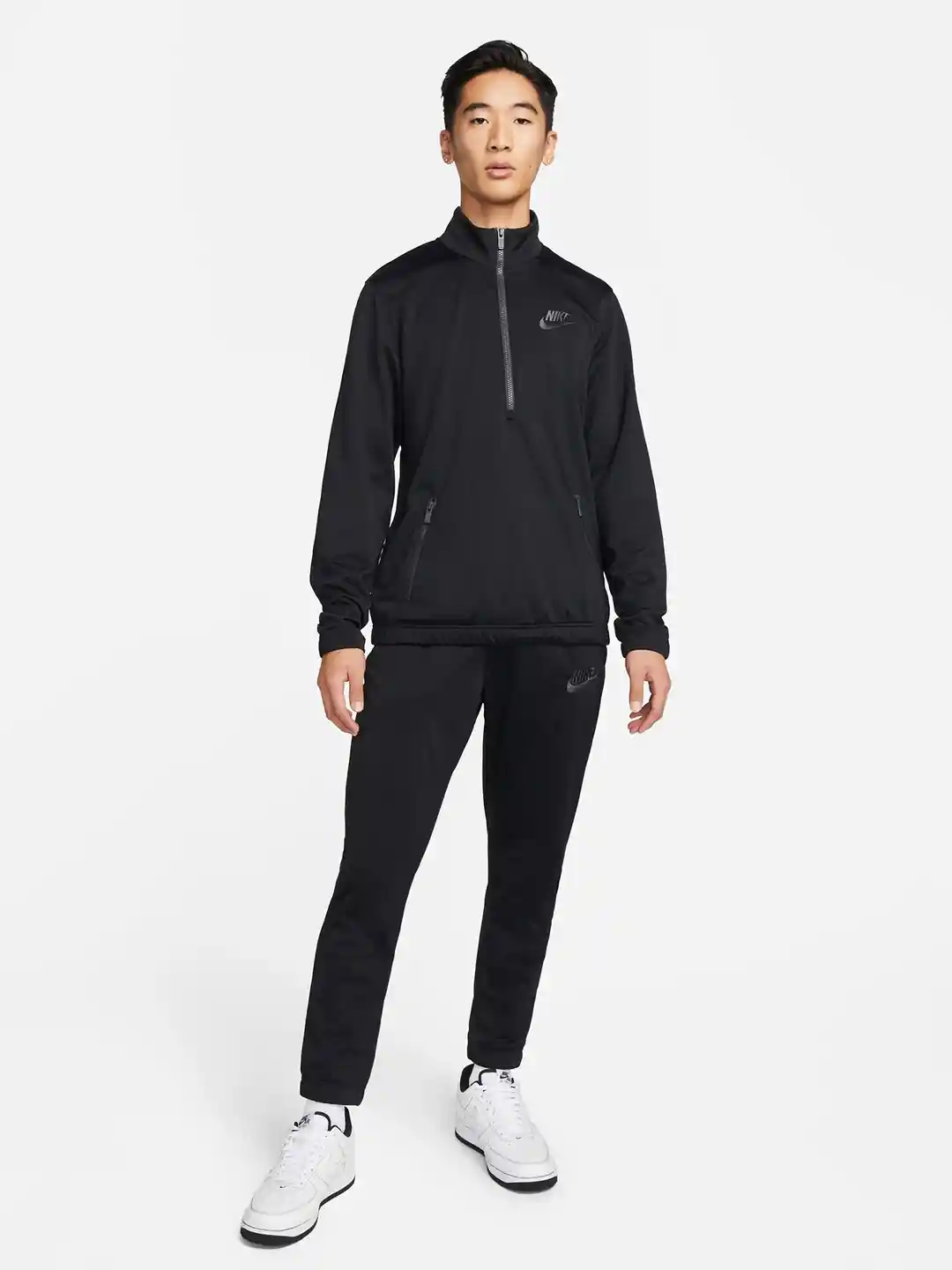 Buy Nike Men Black Brand Logo Printed Poly Knit Track Suit