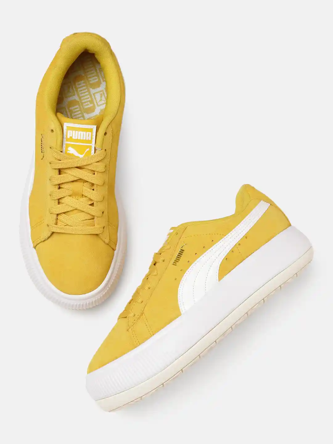 Platform Sneakers Suede Mayu Up Women\u0026#039;s Sneakers Puma Women Yellow  Suede Mayu Sneakers