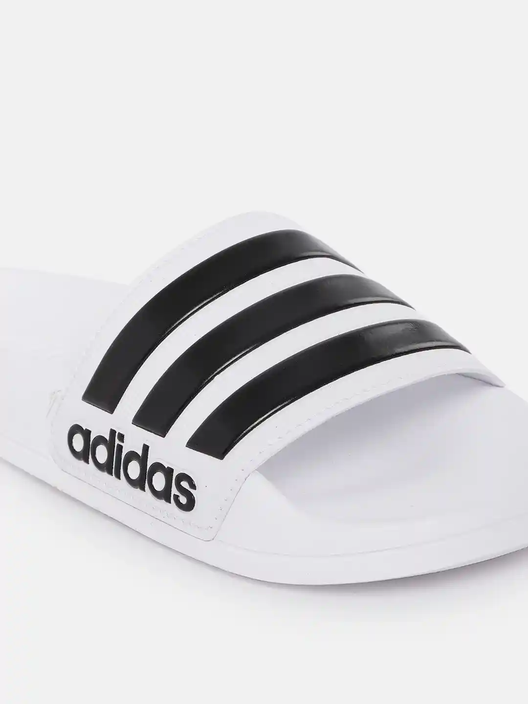 Buy ADIDAS Unisex Black White Adilette Shower Striped Sliders