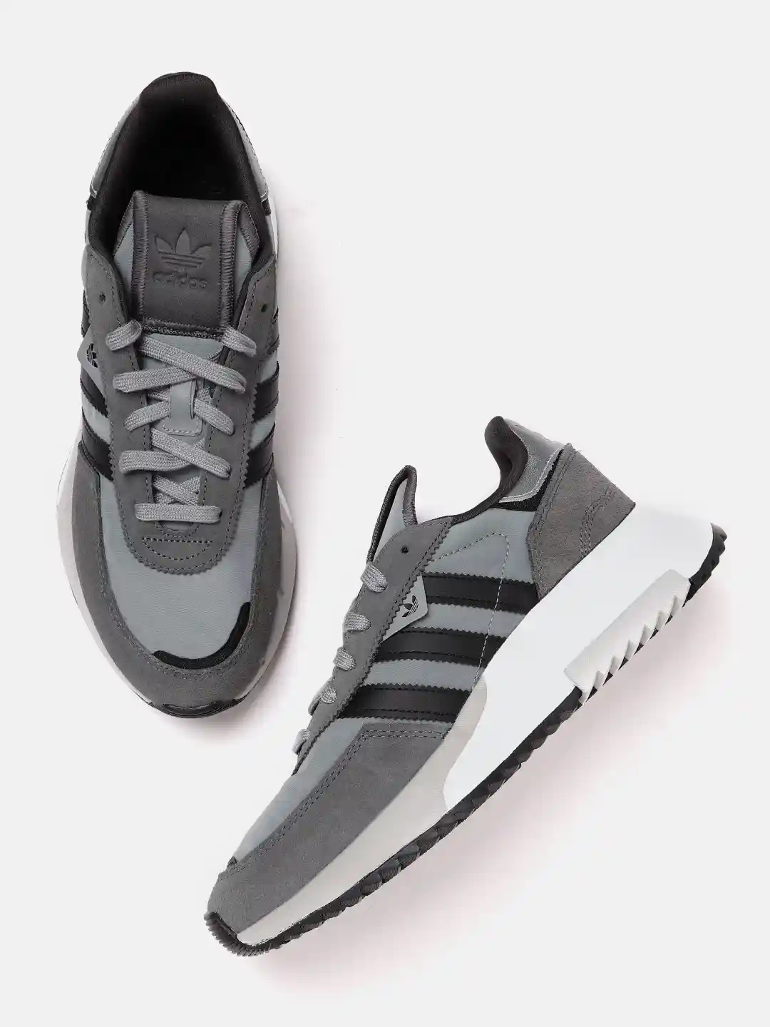 Buy ADIDAS Originals Men Charcoal Grey Black Striped Retropy F2