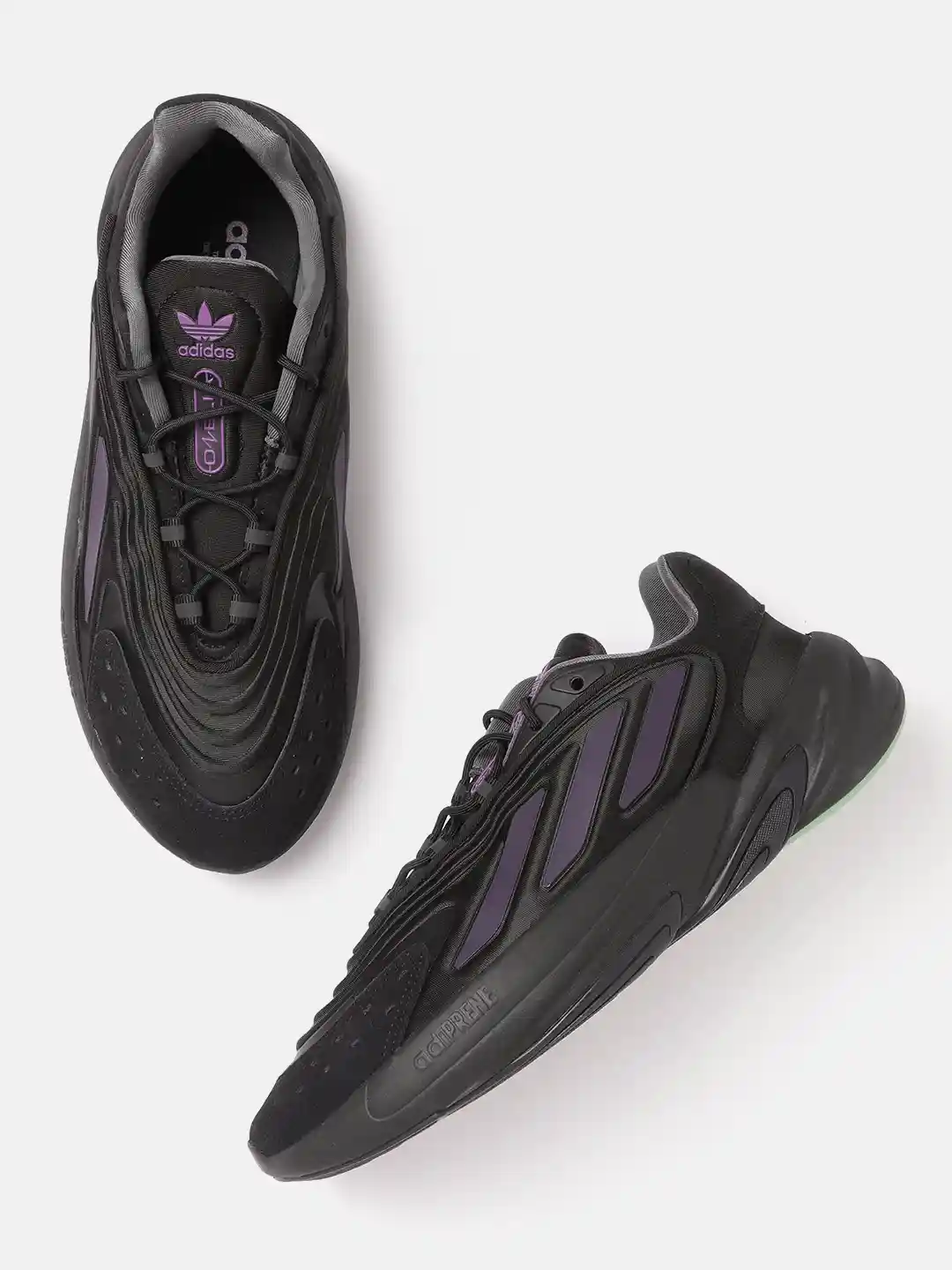 Buy ADIDAS Originals Men Black Purple Striped Ozelia Sneakers