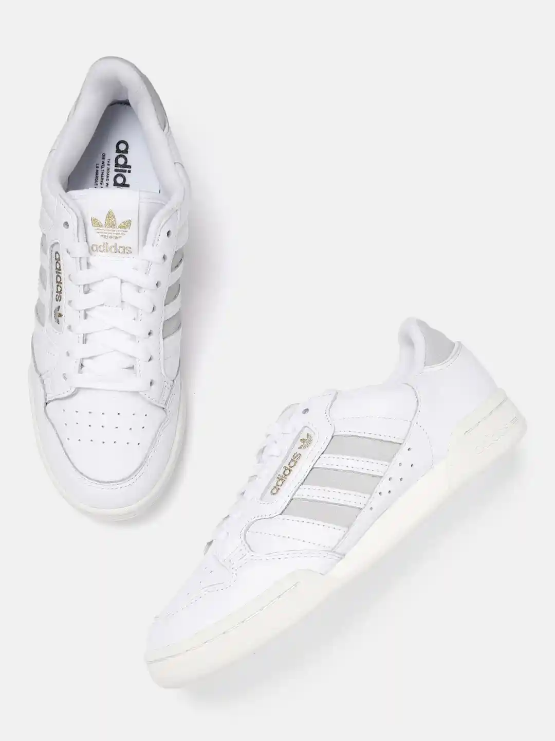 Buy ADIDAS Originals Unisex White Grey Continental 80 Striped