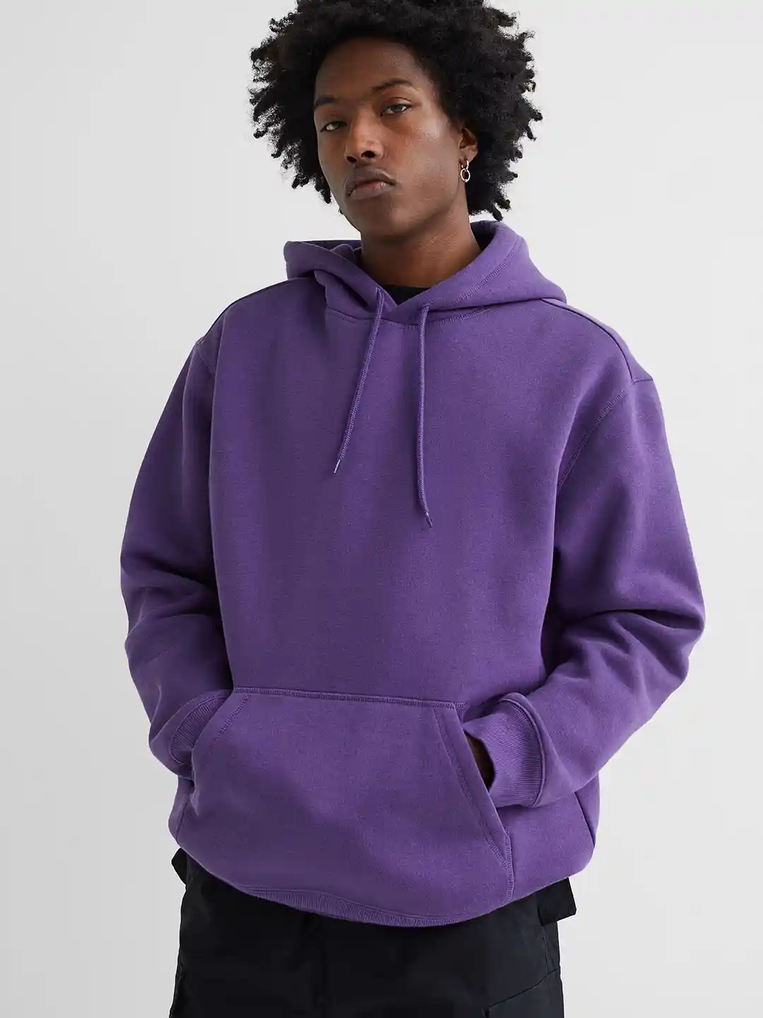 Buy H&M Men Purple Relaxed Fit Hoodie Sweatshirts for Men