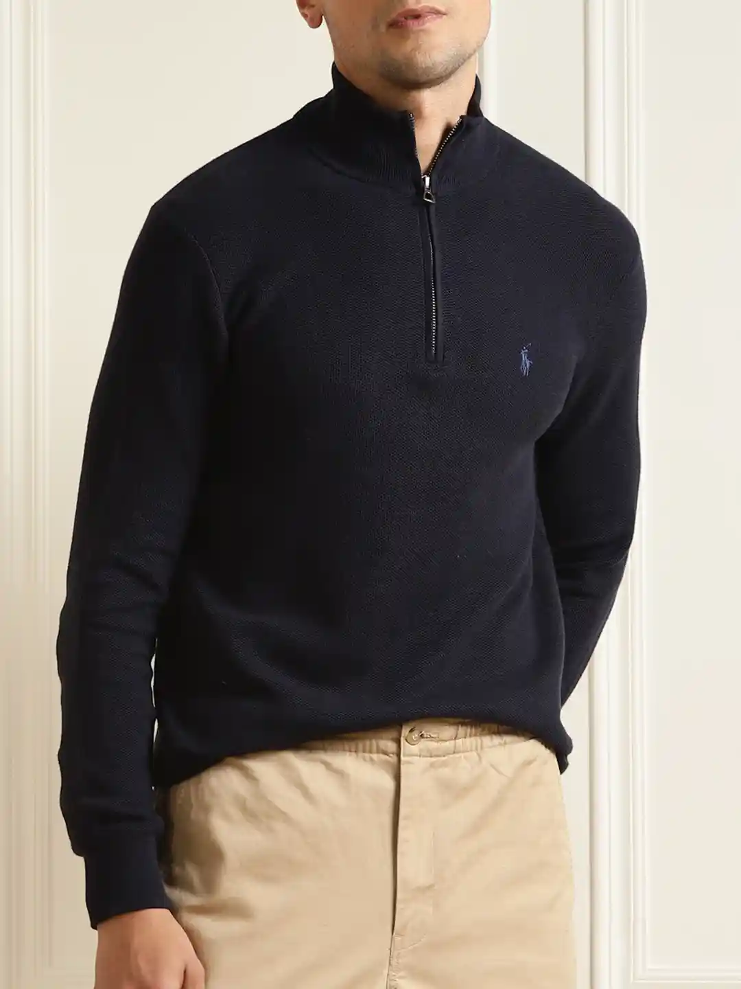Buy Polo Ralph Lauren Men Navy Blue Half Zip Pullover Sweaters