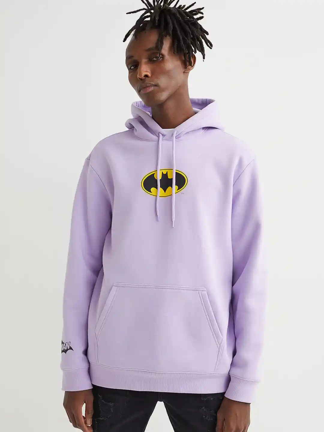 Buy H&M Men Purple Printed Regular Fit Hoodie Sweatshirts for
