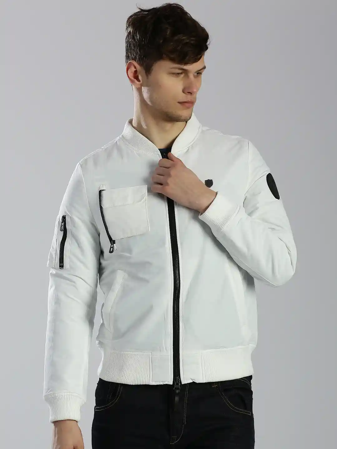 Buy 883 Police White Bomber Jacket Jackets for Men 1663548 Myntra