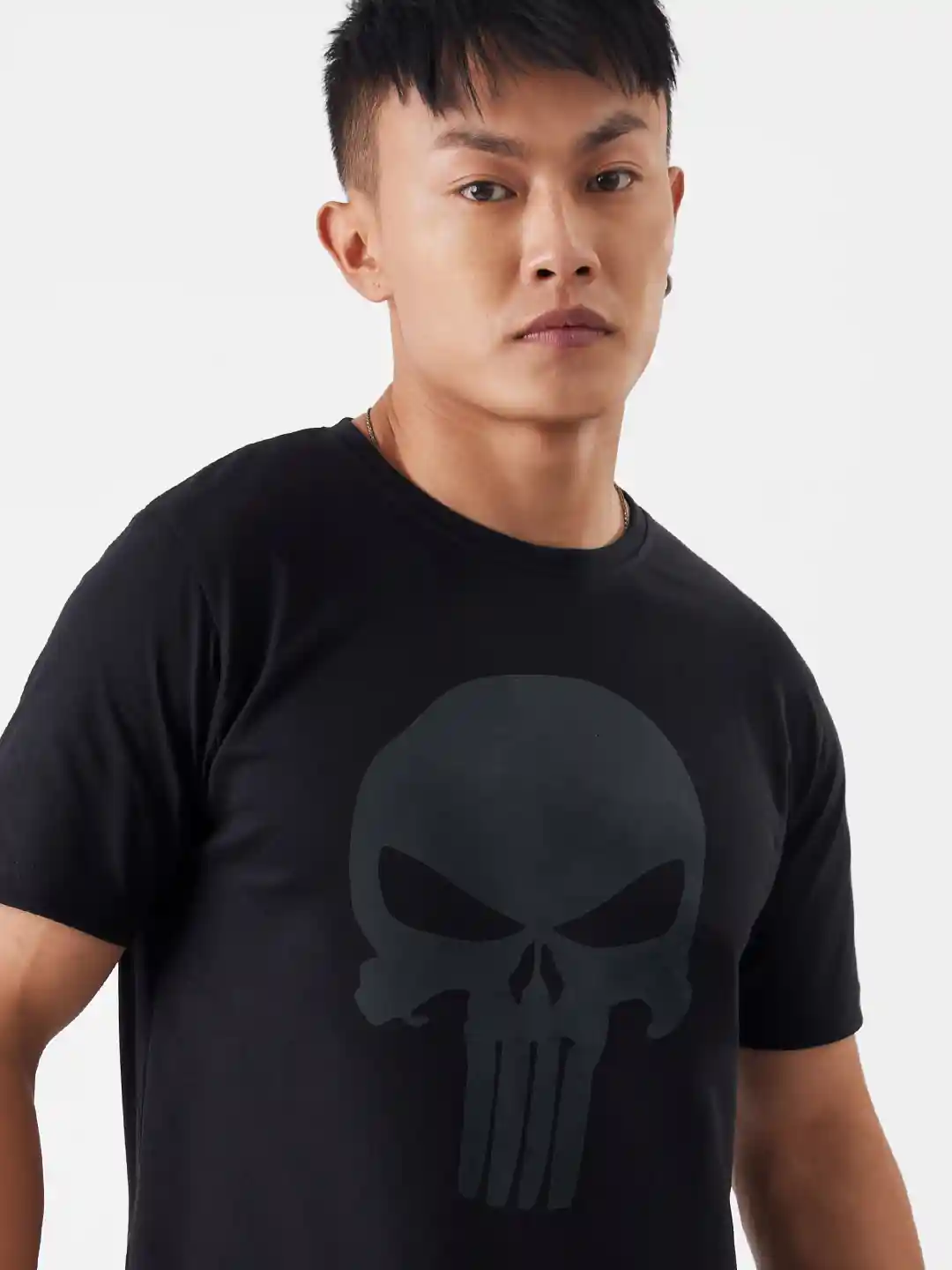Buy The Souled Store Men Black Cotton Punisher Print T-shirt