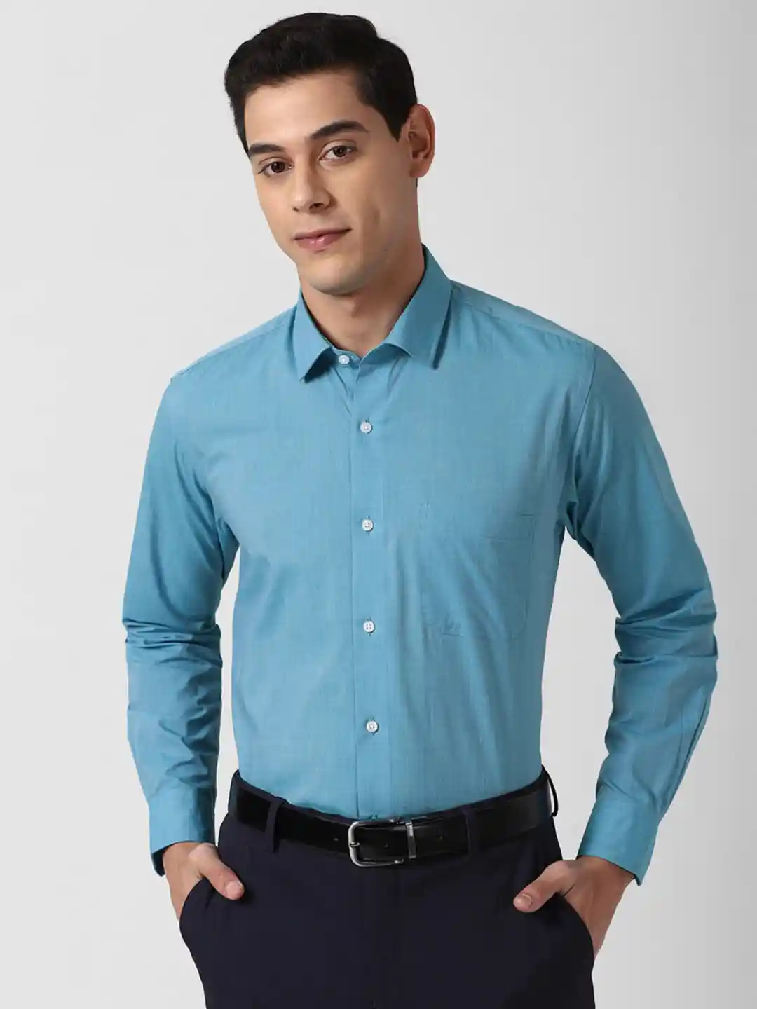 Buy Peter England Men Blue Formal Shirt Shirts for Men 16695386