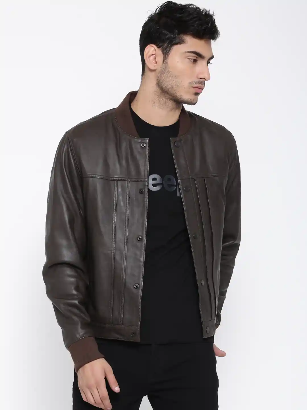 Buy By Mango Brown Sheep Leather Jacket Jackets for Men