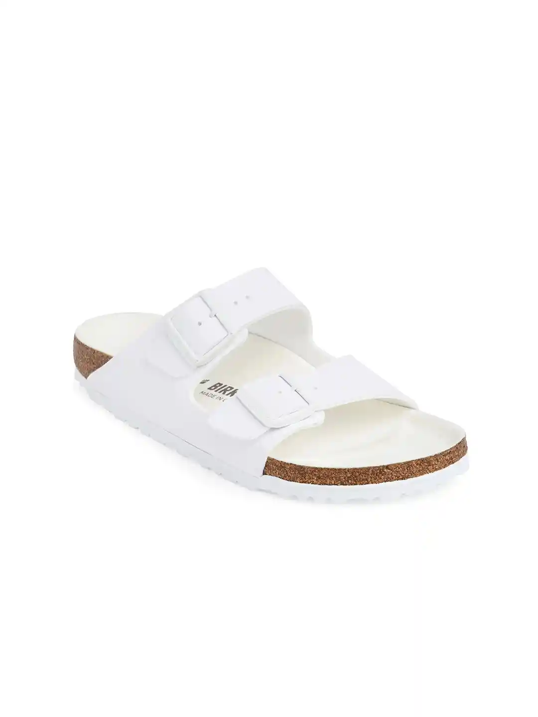 Buy Birkenstock Arizona White Narrow Width Birko-Flor Two-Strap