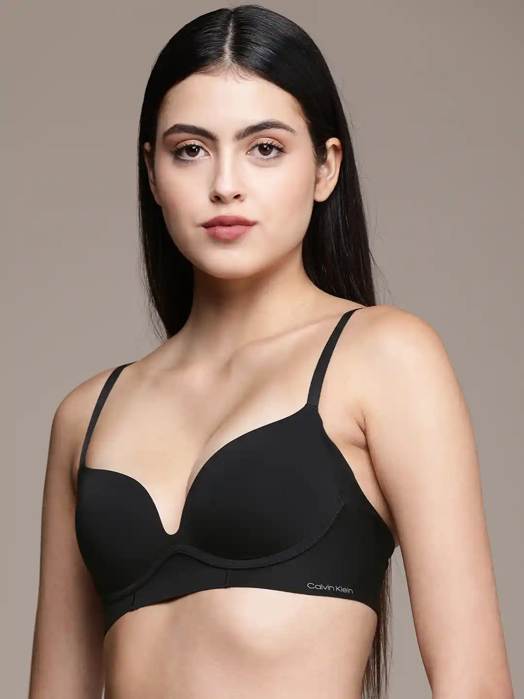 Buy Calvin Klein Underwear Black Solid Underwired Heavily