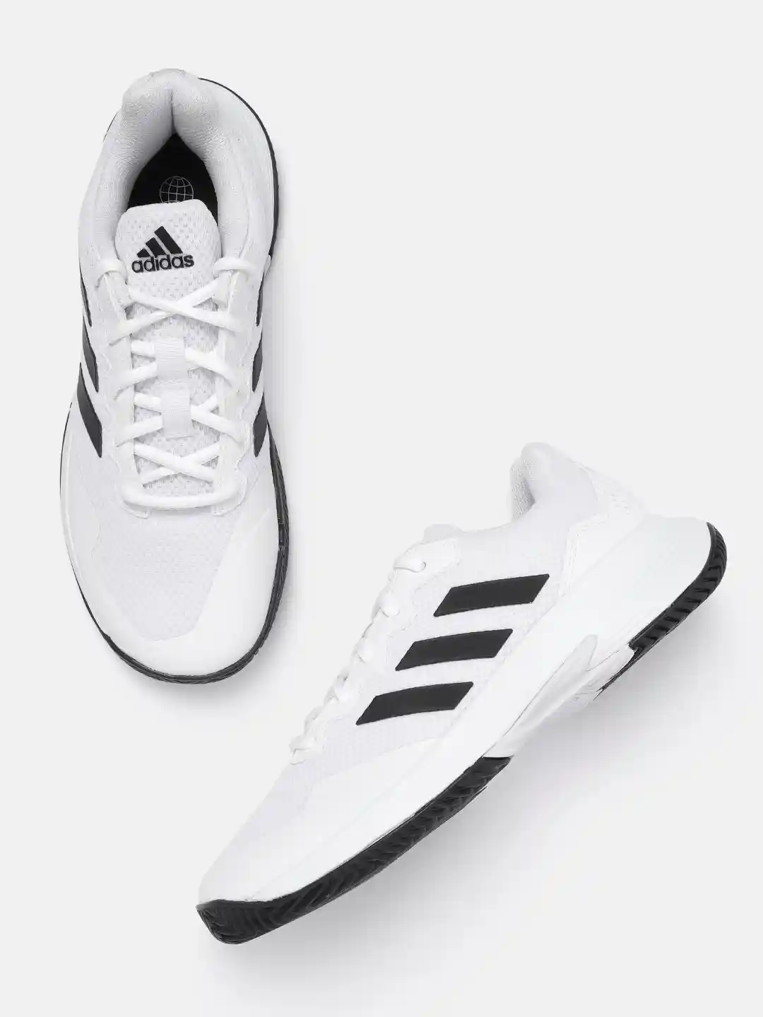 Buy ADIDAS Men White Woven Design Game Court Tennis Shoes