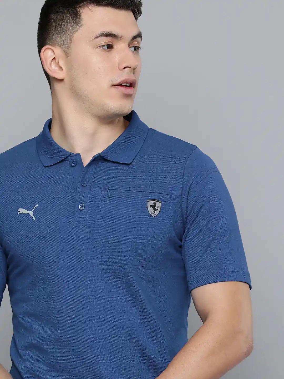 Buy PUMA Motorsport Men Blue Scuderia Ferrari Style Polo Collar