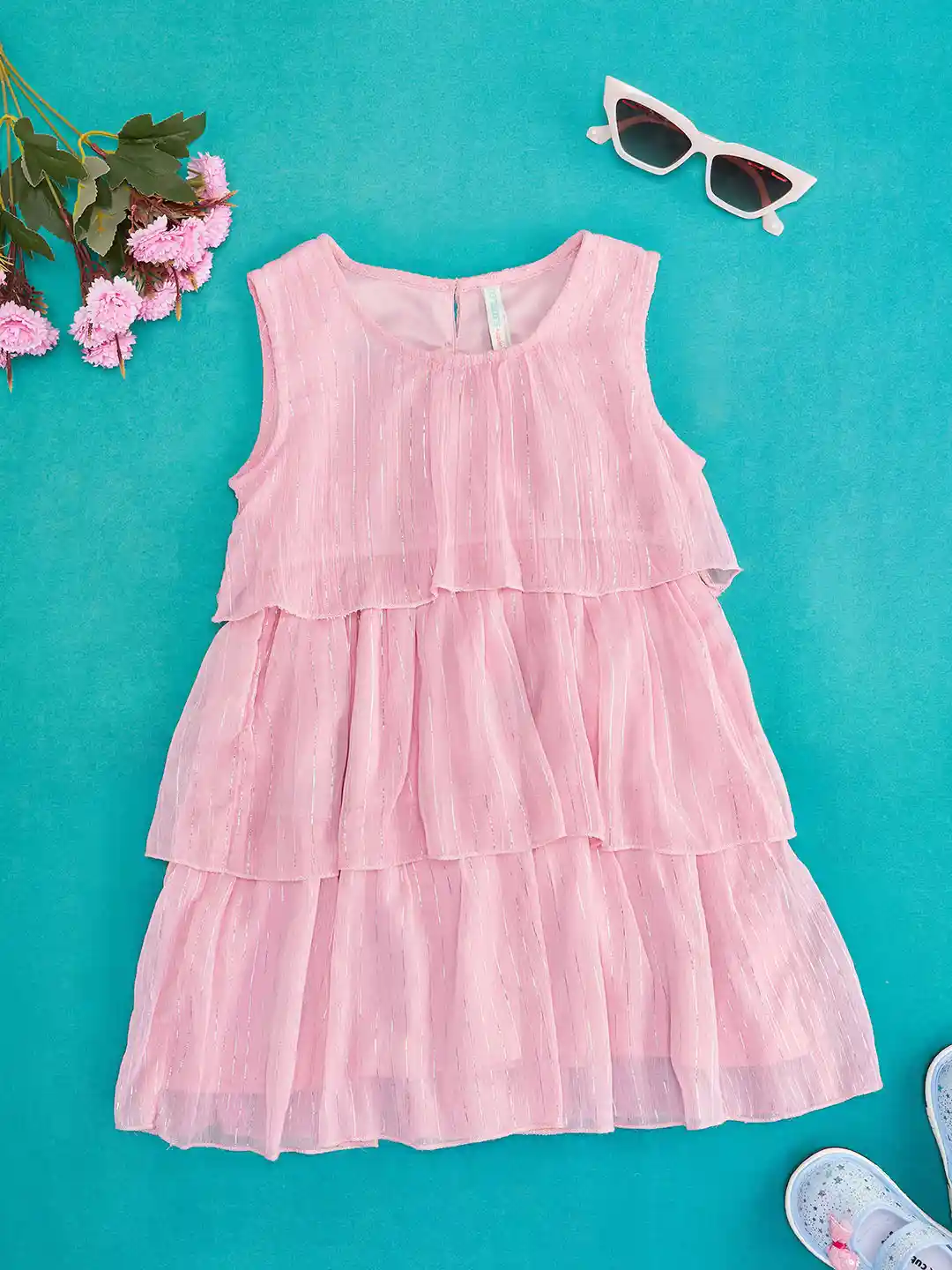 Buy Pantaloons Junior Pink Fit Flare Dress Dresses for Girls