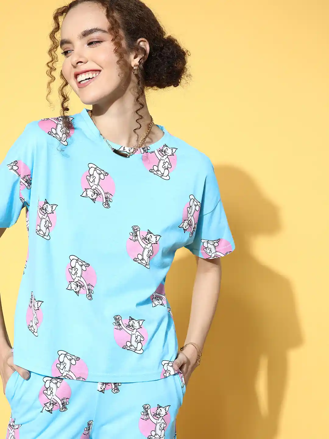 Buy Cartoon Network by Dressberry Women Blue Pink Tom Jerry