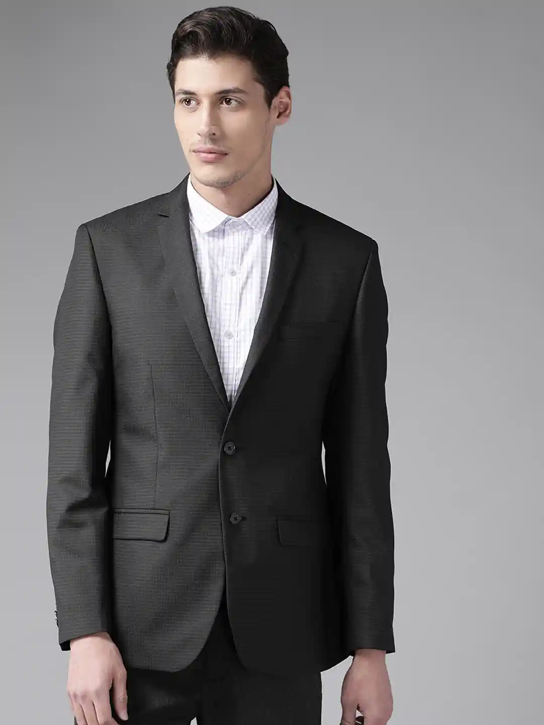 Buy Park Avenue Men Black Charcoal Grey Regular Fit Single